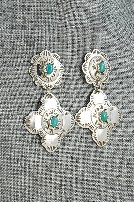 Turquoise & Sterling Silver Earrings - Bertha Begay