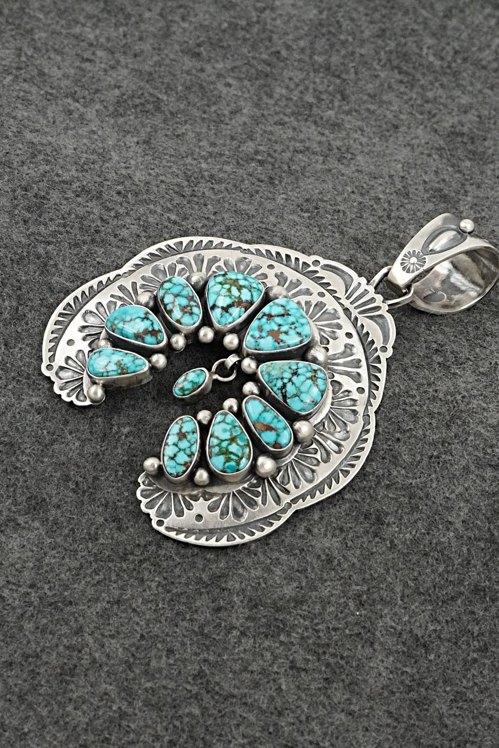 Turquoise & Sterling Silver Naja Pendant - Mark Yazzie