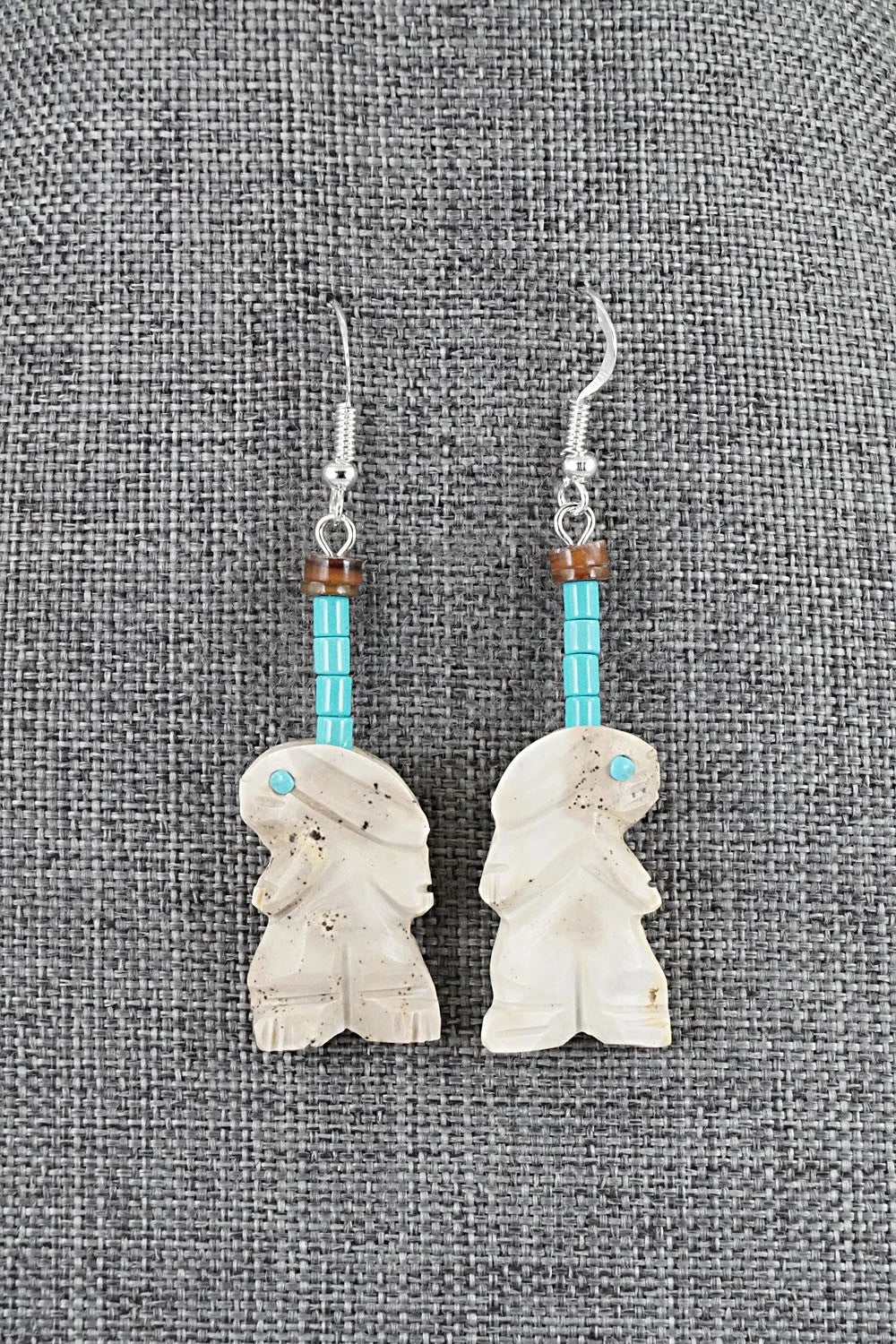 Multi-Stone Rabbit Fetish & Sterling Silver Necklace Set - Dannette Laate