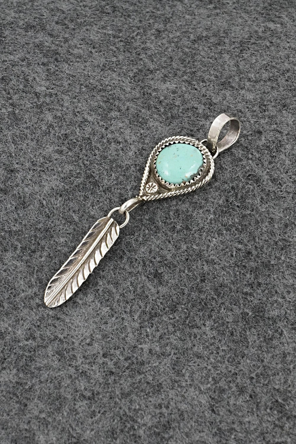 Turquoise & Sterling Silver Pendant - Priscilla Reeder