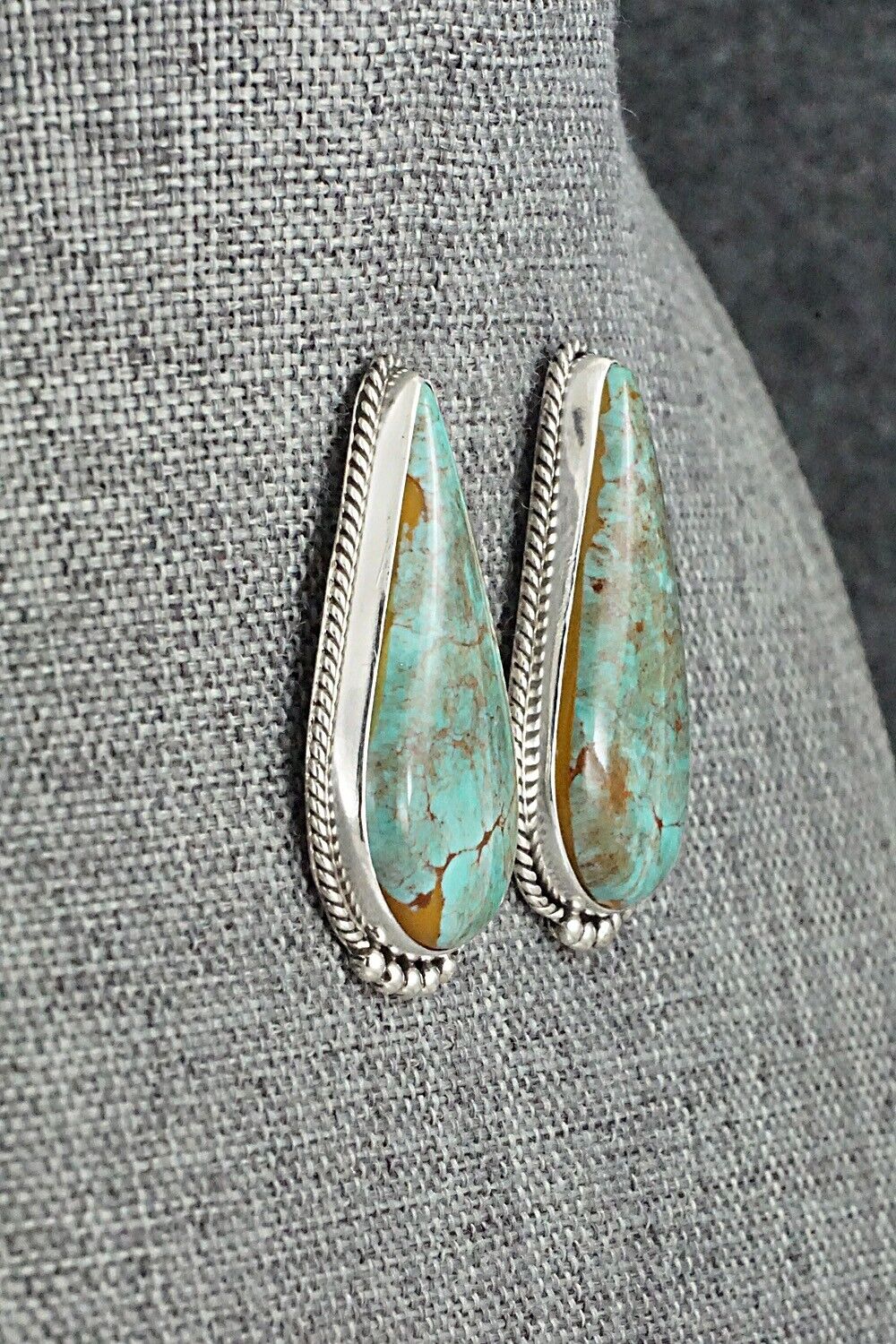 Turquoise & Sterling Silver Earrings - Rena Begay