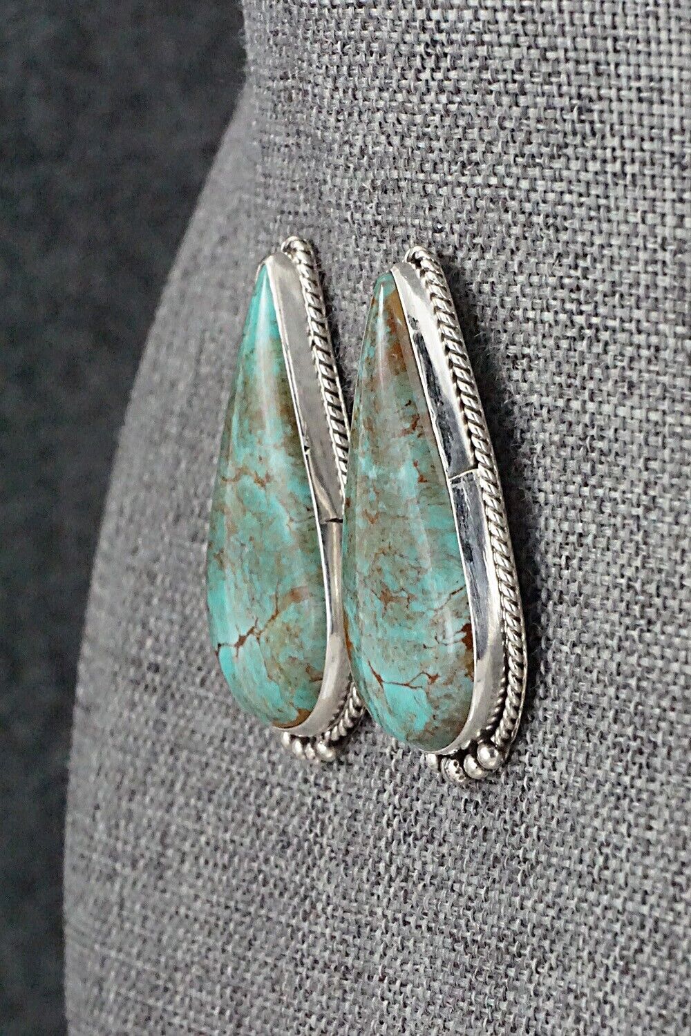 Turquoise & Sterling Silver Earrings - Rena Begay