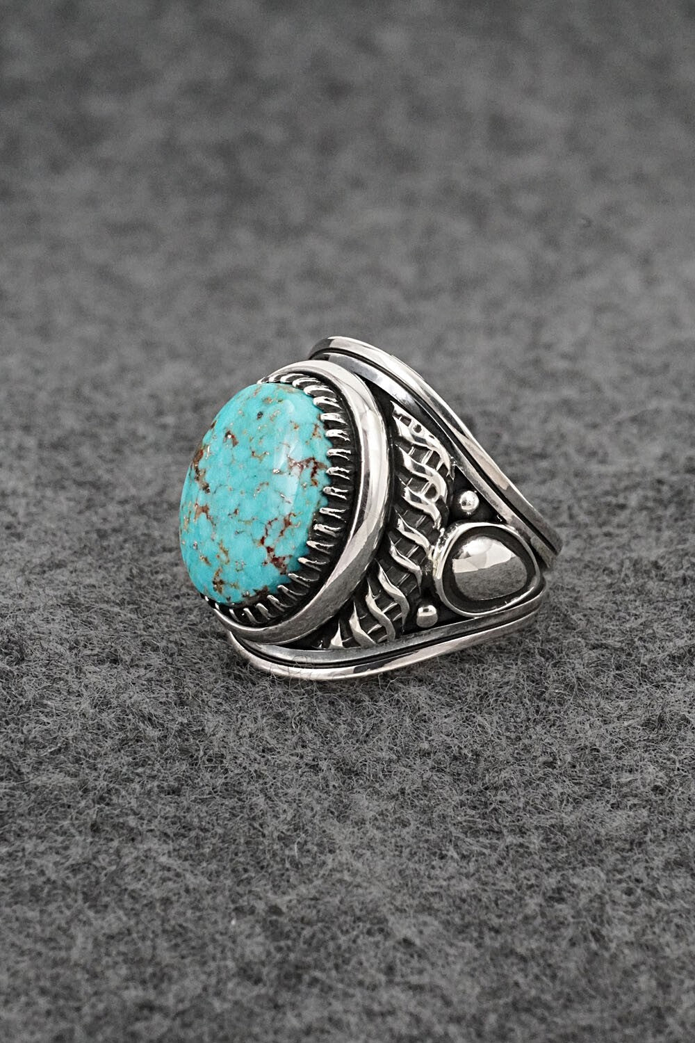 Turquoise & Sterling Silver Ring - Derrick Gordon - Size 7