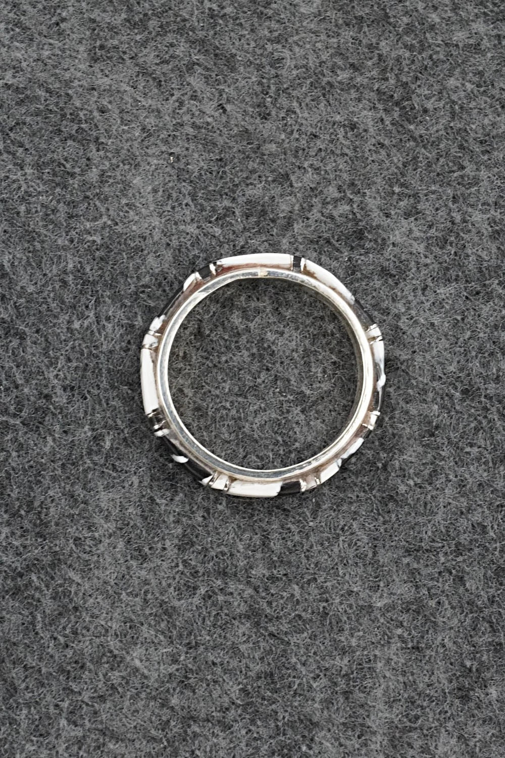 White Buffalo & Sterling Silver Ring - Terrance Panteah - Size 12.5