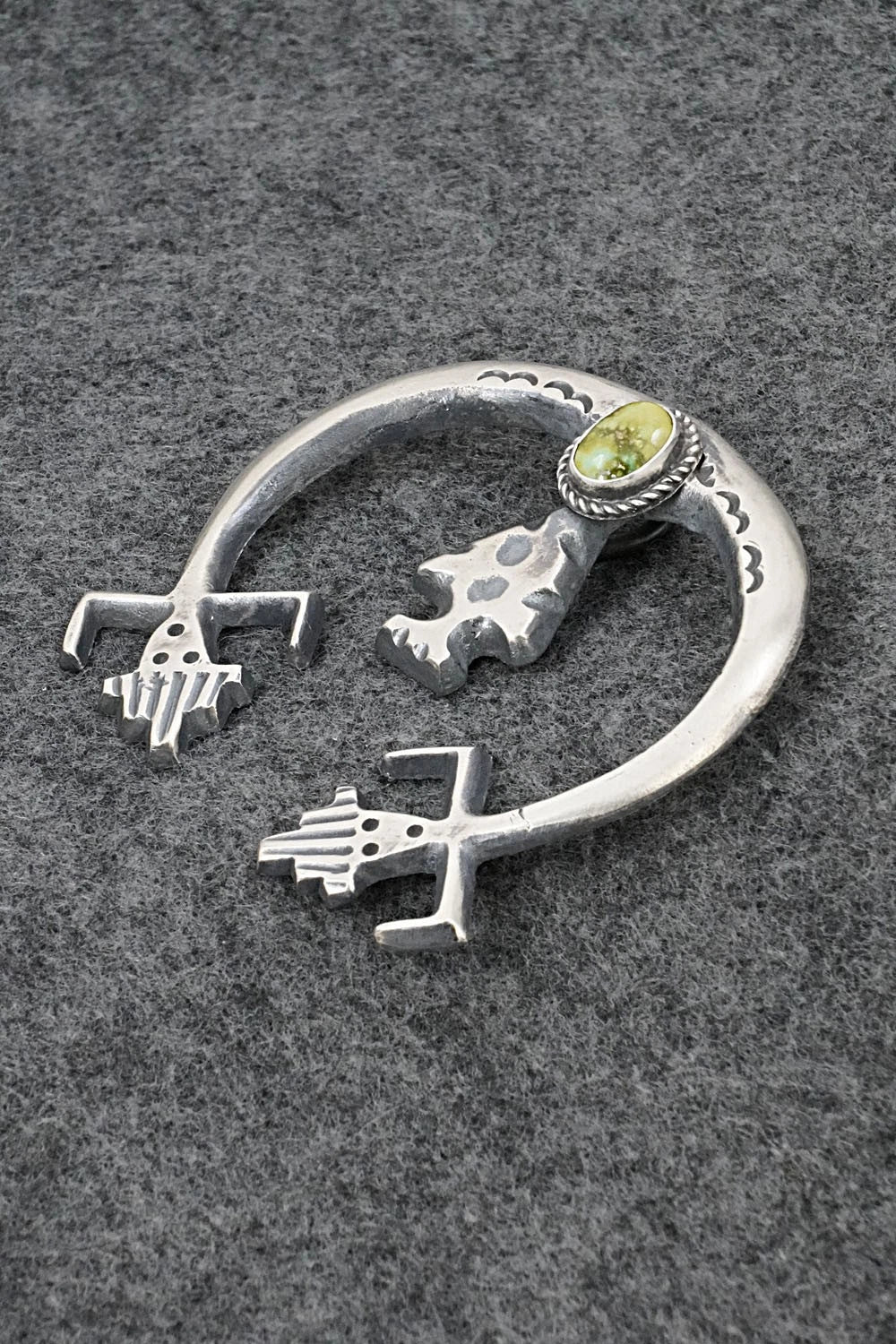 Turquoise & Sterling Silver Naja Pendant - Harrison Bitsue