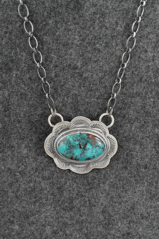 Turquoise & Sterling Silver Necklace - Bobby Johnson