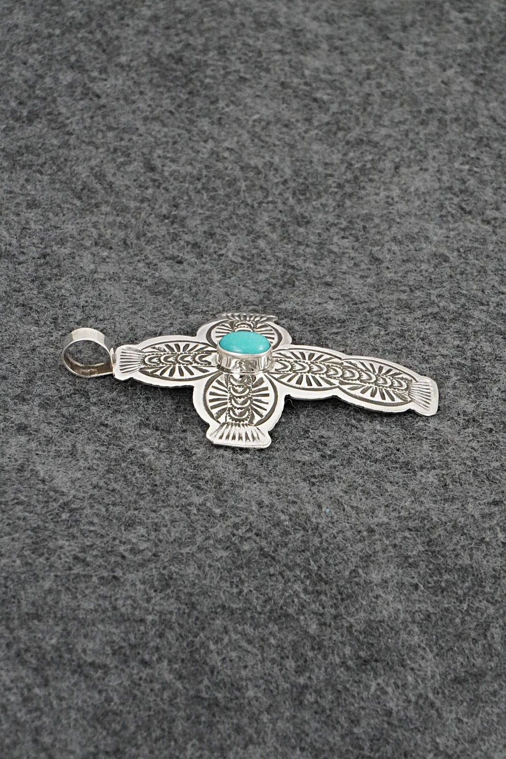 Turquoise & Sterling Silver Pendant - Arnold Blackgoat