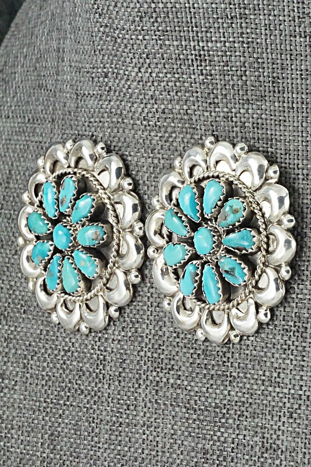Turquoise & Sterling Silver Earrings - Eunise Wilson