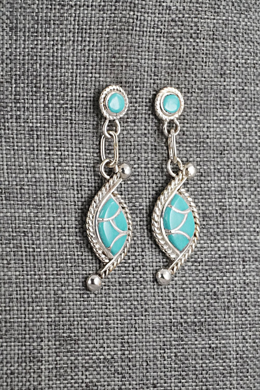 Turquoise & Sterling Silver Earrings - Carlen Seoutewa