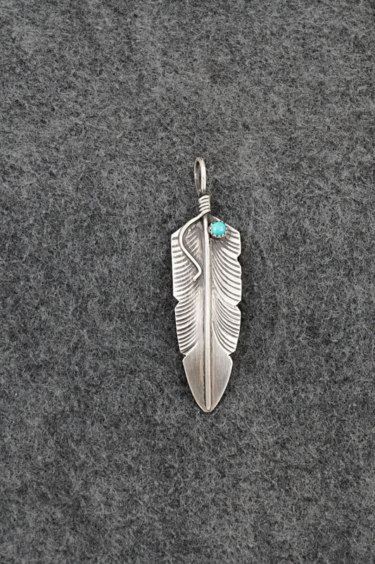 Turquoise & Sterling Silver Pendant - Chris Charley