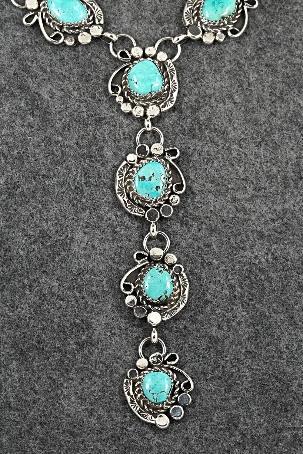 Turquoise & Sterling Silver Necklace and Earrings Set - Phil Nez