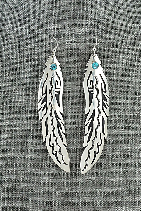 Turquoise & Sterling Silver Earrings - Rosita Singer