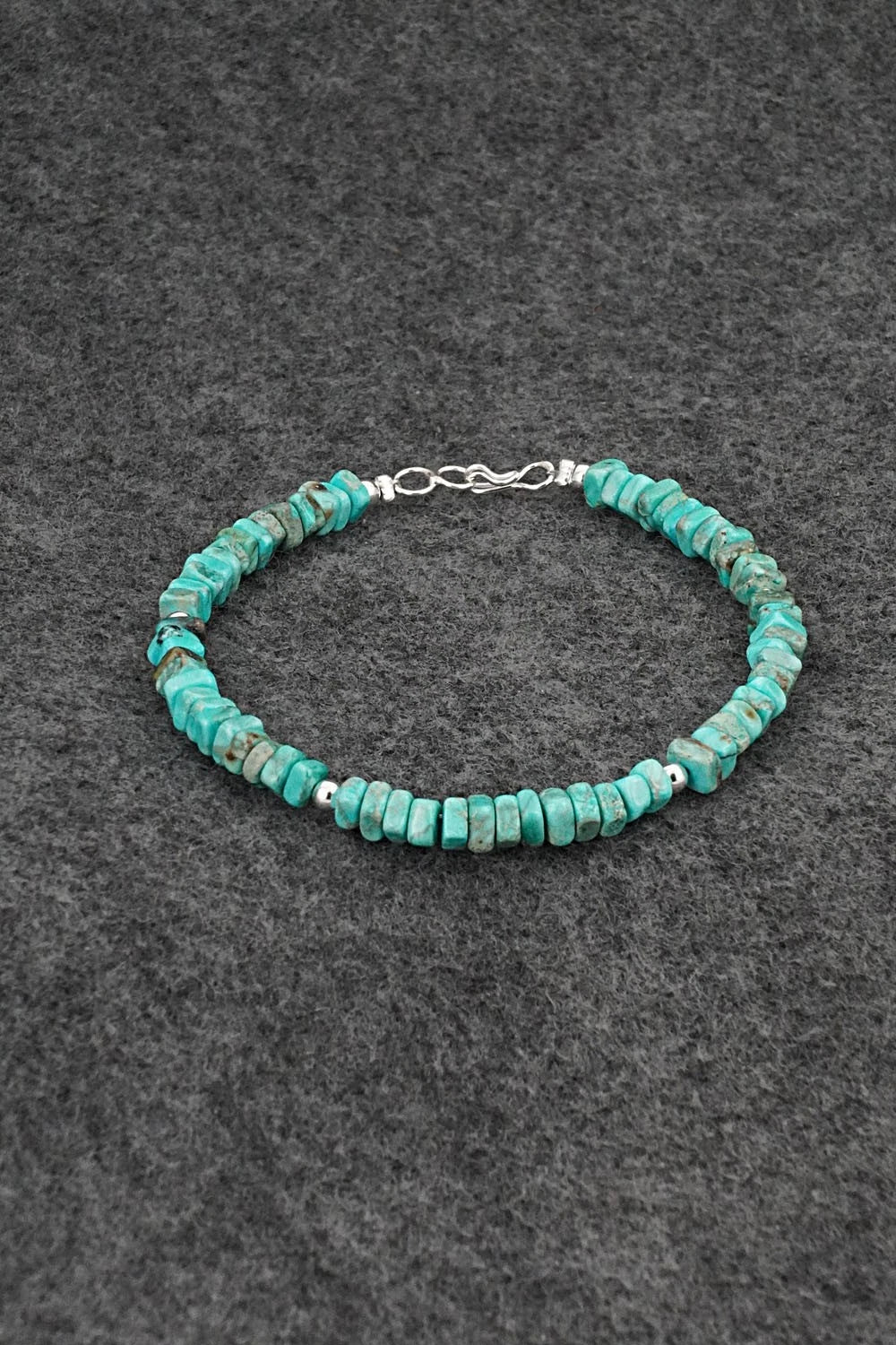 Turquoise & Sterling Silver Bracelet - Doreen Jake