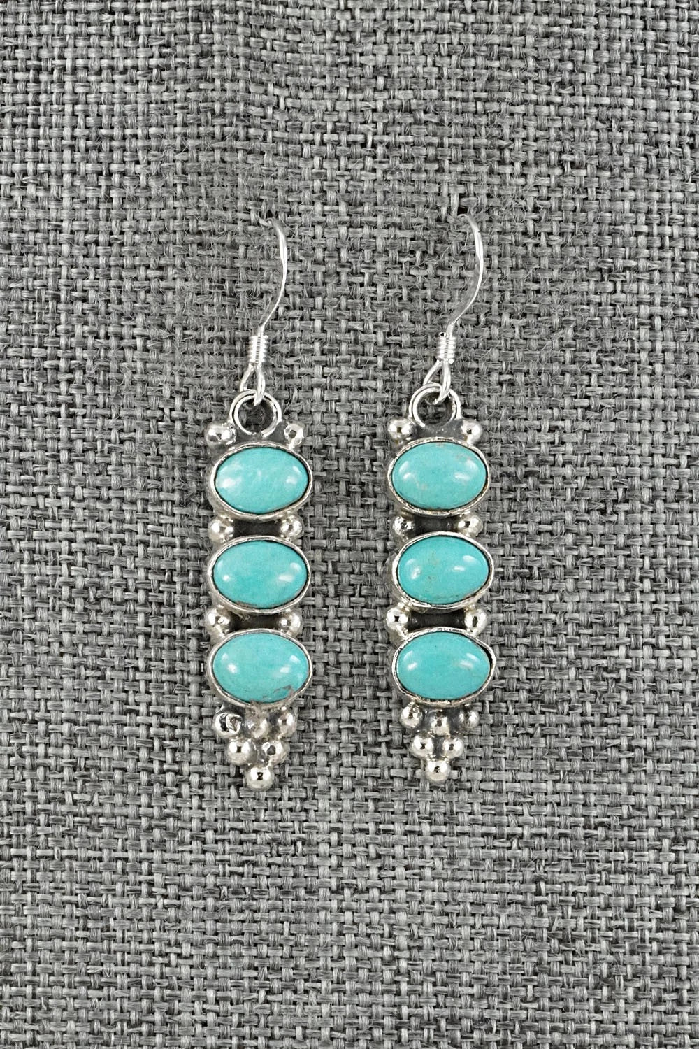 Turquoise & Sterling Silver Earrings - Gary Shorty