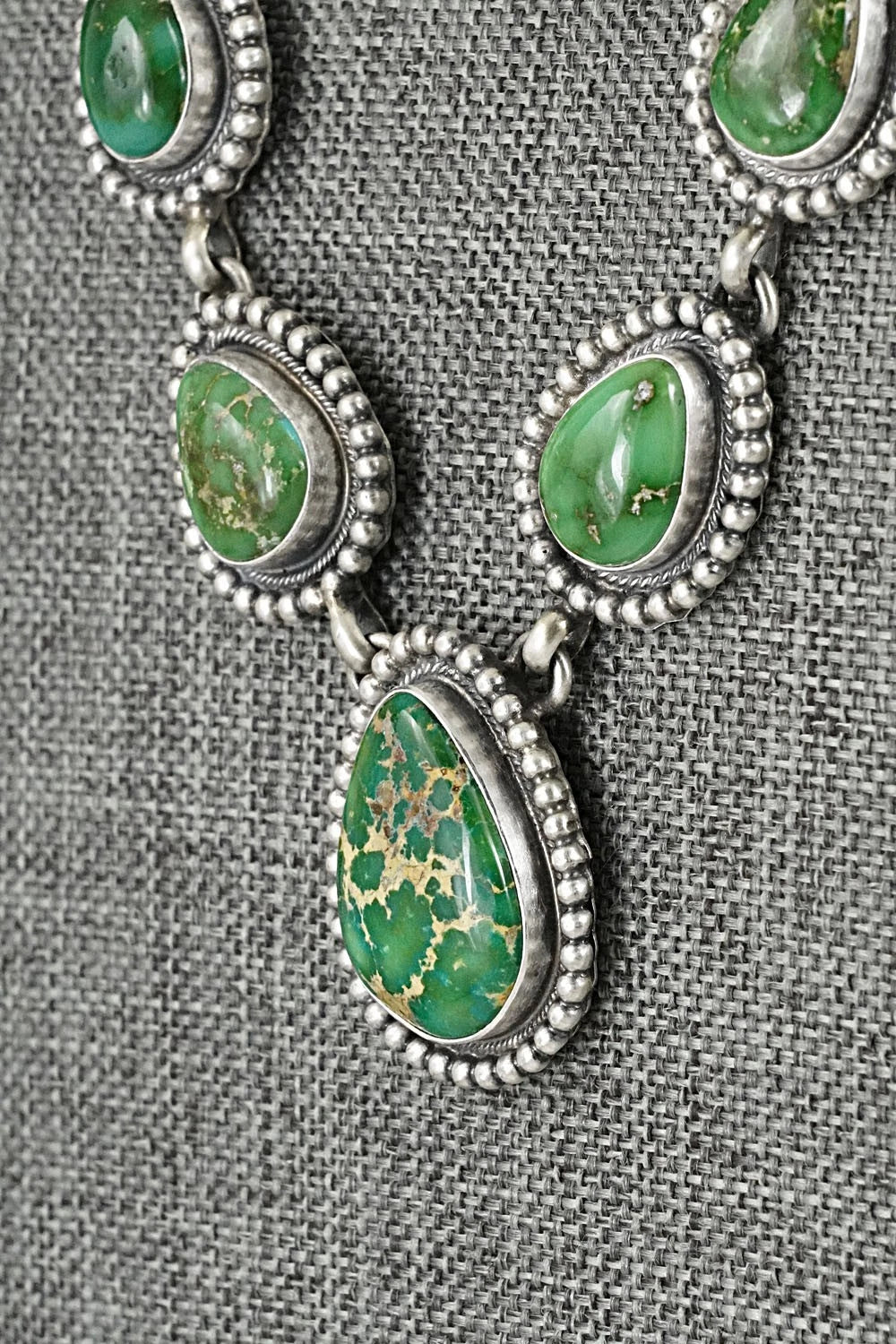 Turquoise & Sterling Silver Necklace and Earrings Set - Darrin Livingston