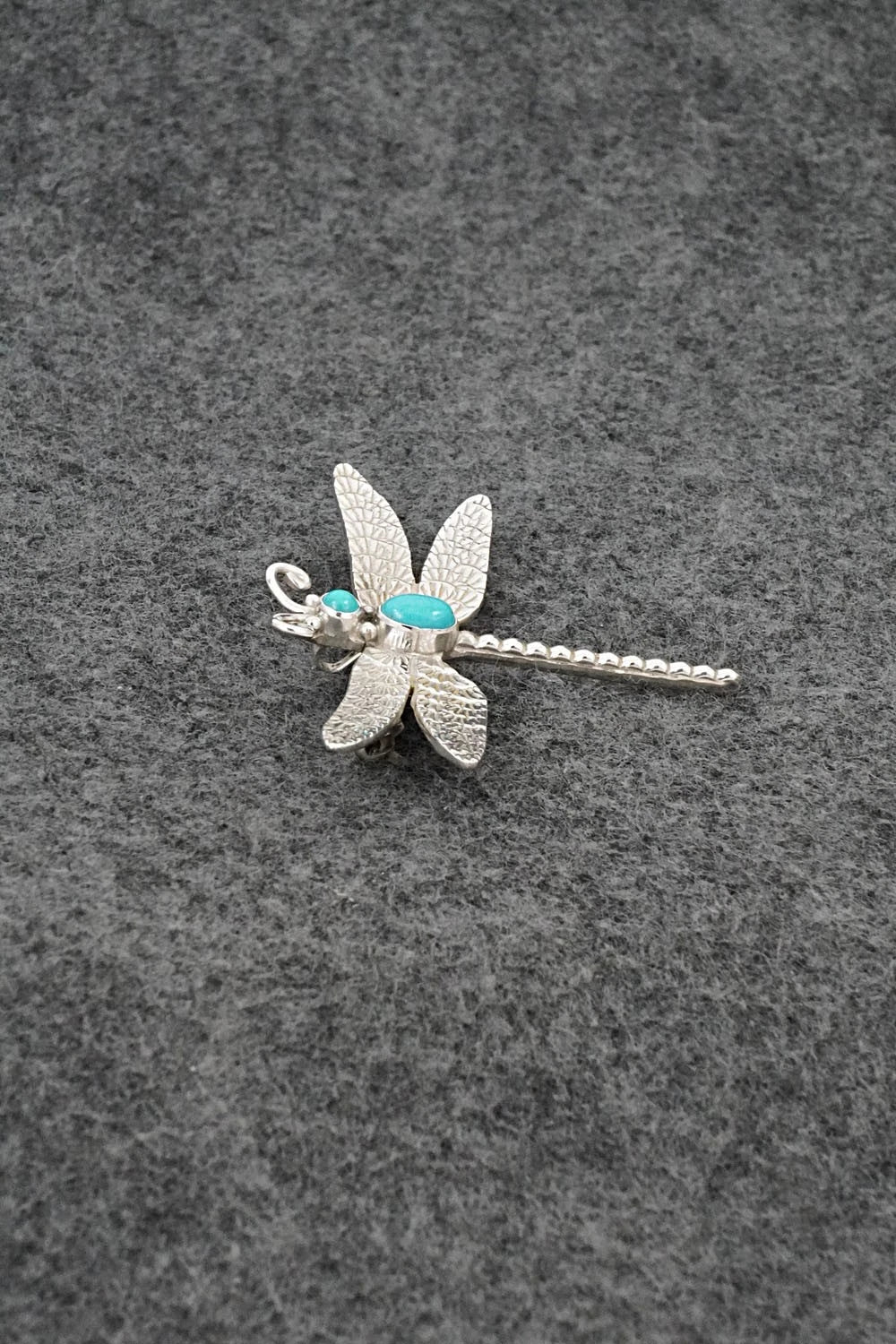 Turquoise & Sterling Silver Pendant/Pin - Lee Charley