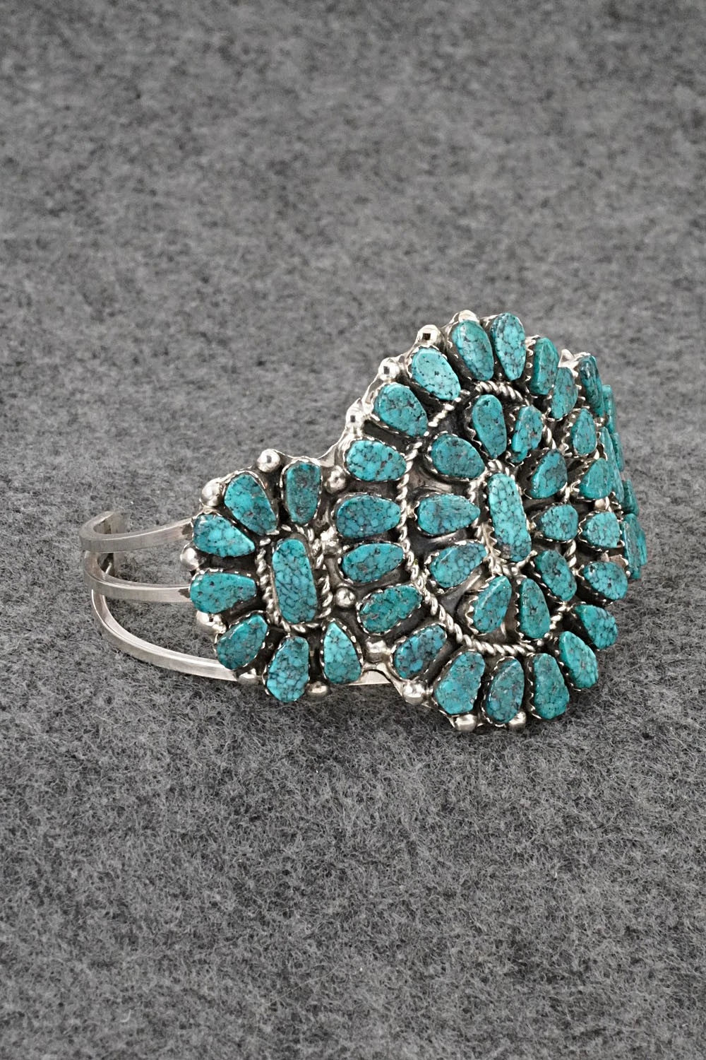 Turquoise & Sterling Silver Bracelet - Griffin & Vangie Tsabetsaye