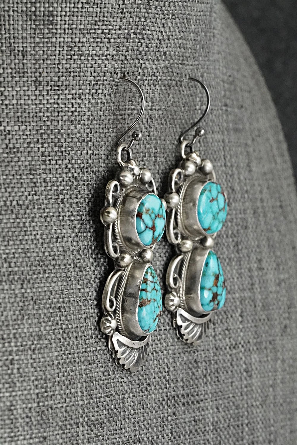 Turquoise & Sterling Silver Necklace and Earrings Set - Kathleen Livingston