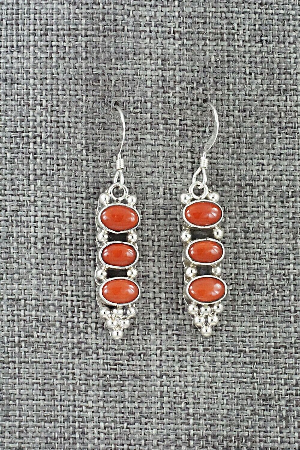 Coral & Sterling Silver Earrings - Verley Betone