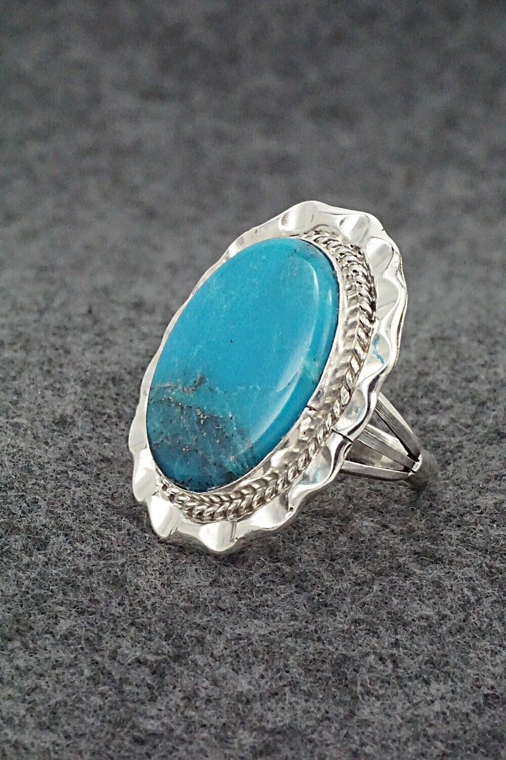 Turquoise & Sterling Silver Ring - Samuel Yellowhair - Size 8