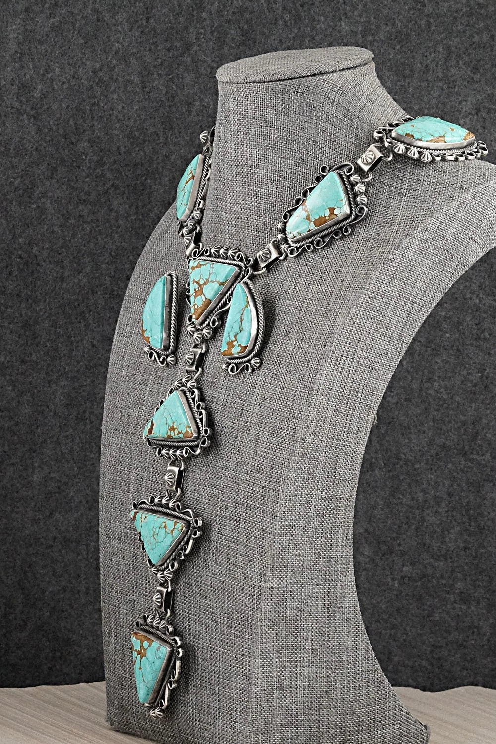 Turquoise & Sterling Silver Necklace and Earrings Set - Paul Livingston