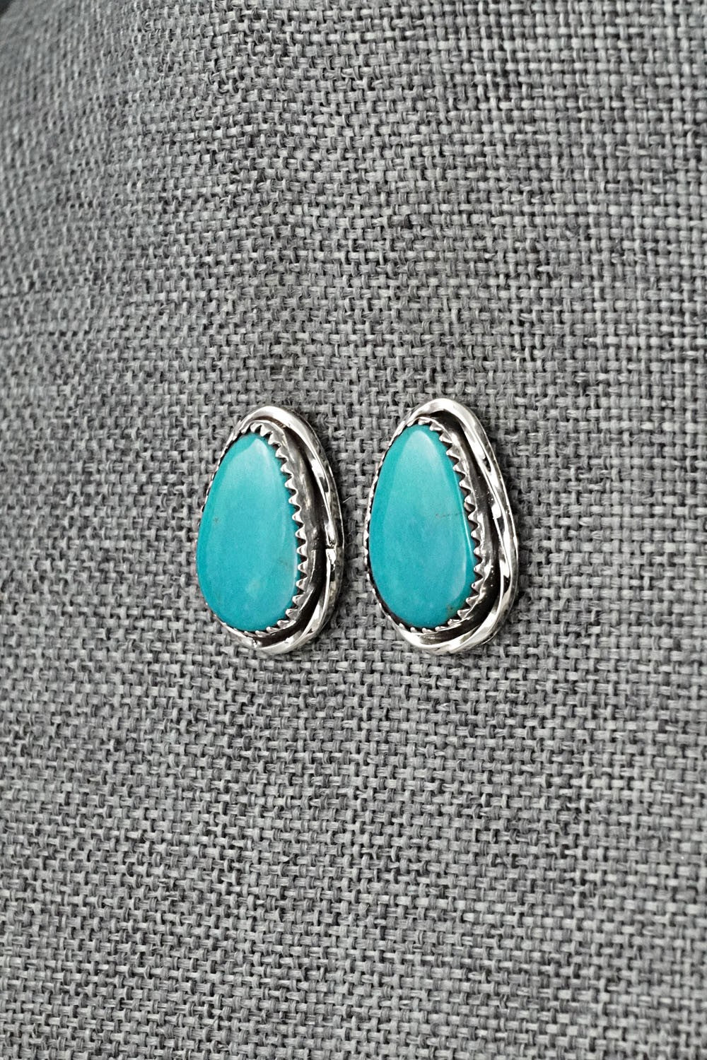 Turquoise & Sterling Silver Earrings - Ernest Hawthorne