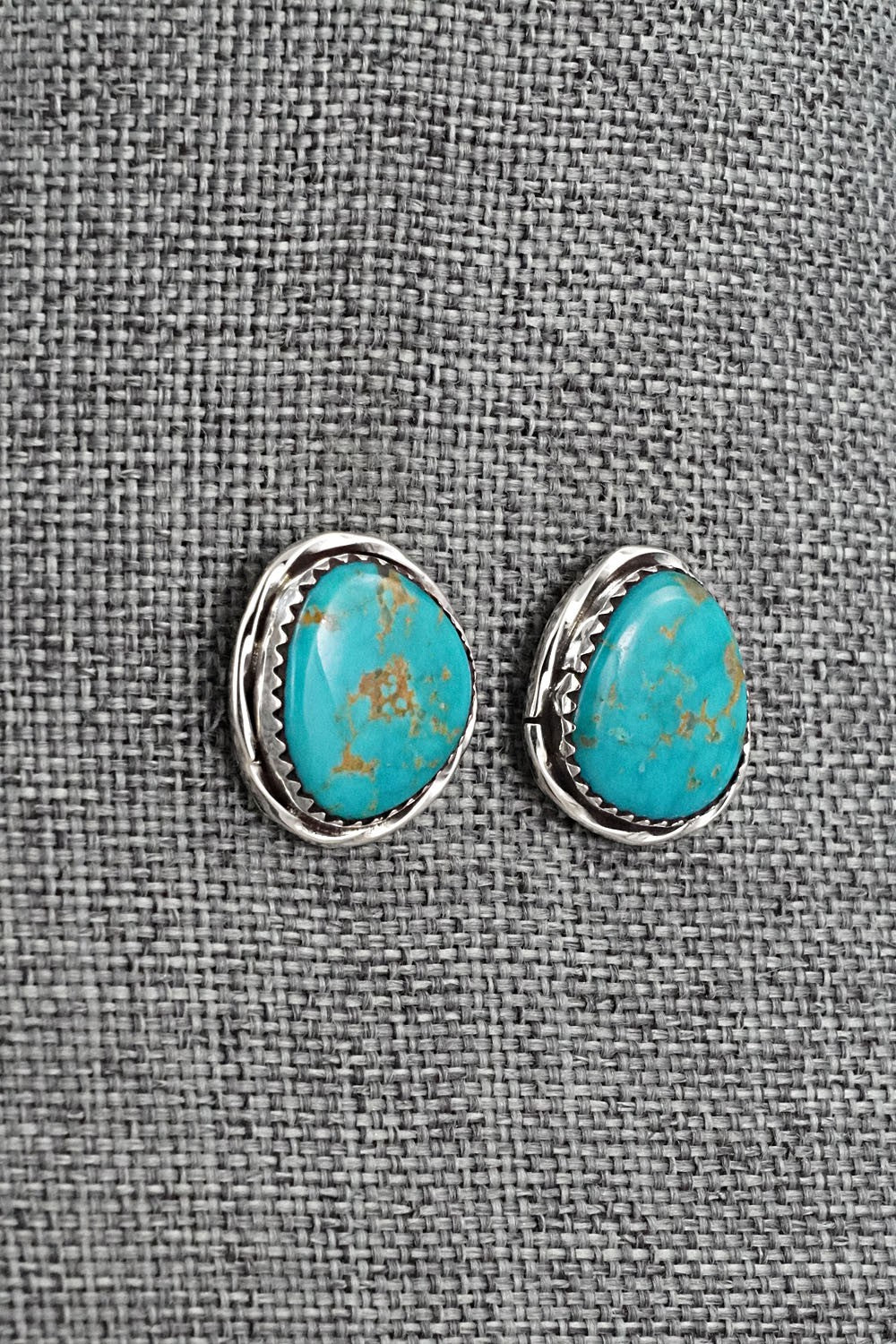 Turquoise & Sterling Silver Earrings - Ernest Hawthorne