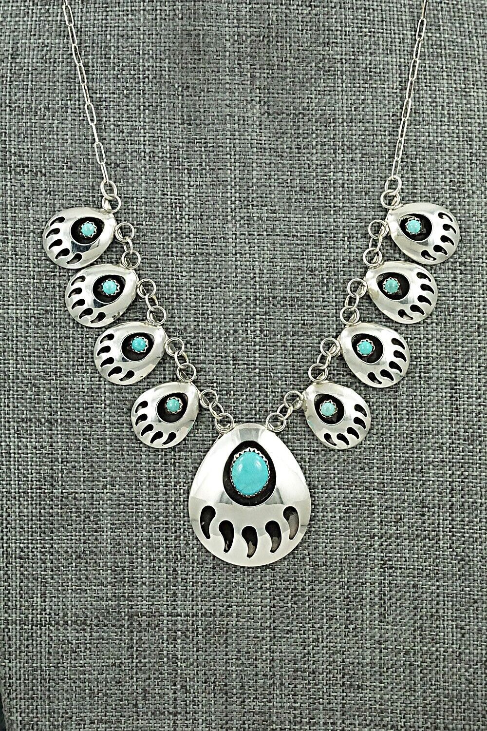 Turquoise & Sterling Silver Necklace - Leroy Parker