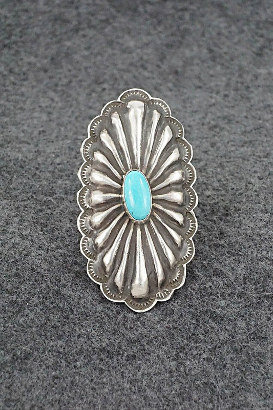 Turquoise & Sterling Silver Ring - Rita Lee - Size 8.5