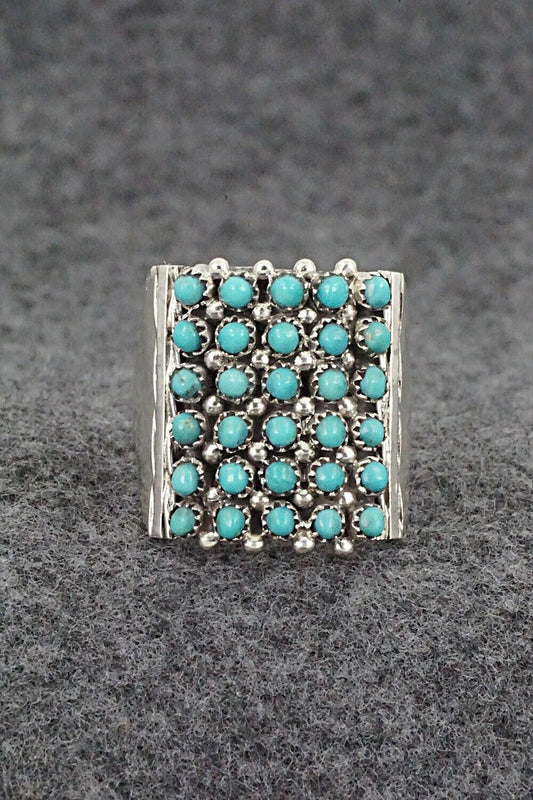 Turquoise & Sterling Silver Ring - Stephen Haloo - Size 8.5