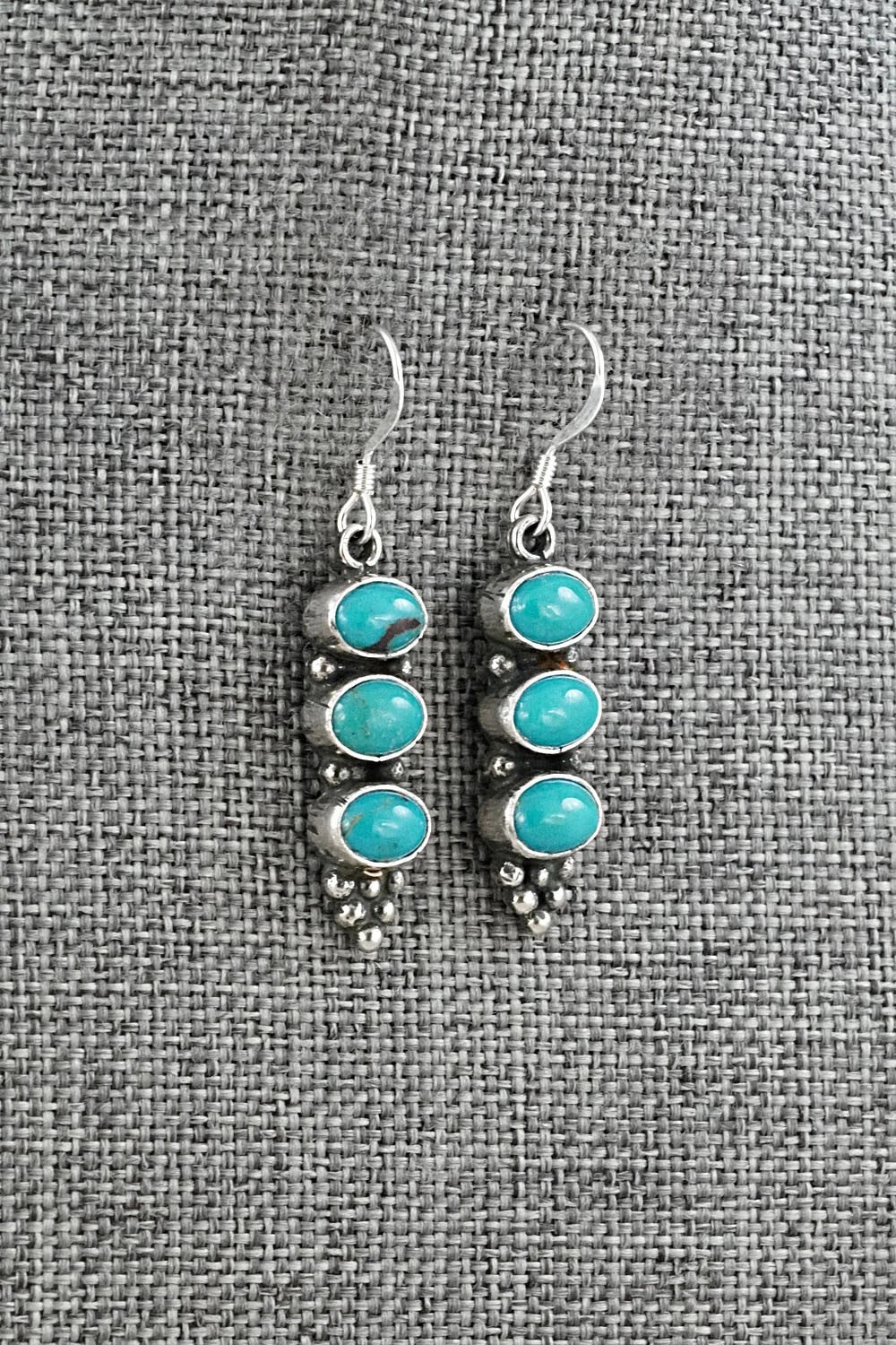 Turquoise & Sterling Silver Earrings - Gary Shorty