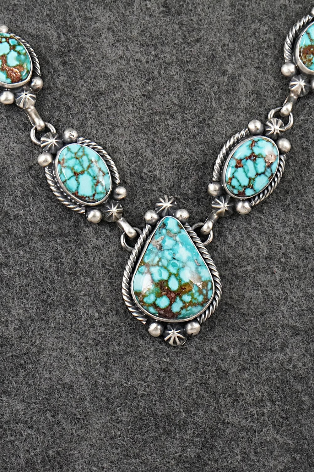 Turquoise & Sterling Silver Necklace and Earrings Set - Paul Livingston
