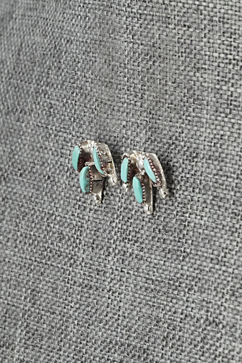 Turquoise & Sterling Silver Necklace and Earrings Set - Veronica Yawakia
