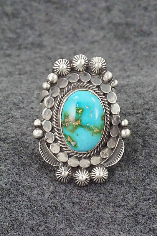 Turquoise & Sterling Silver Ring - Tom Lewis - Size 10