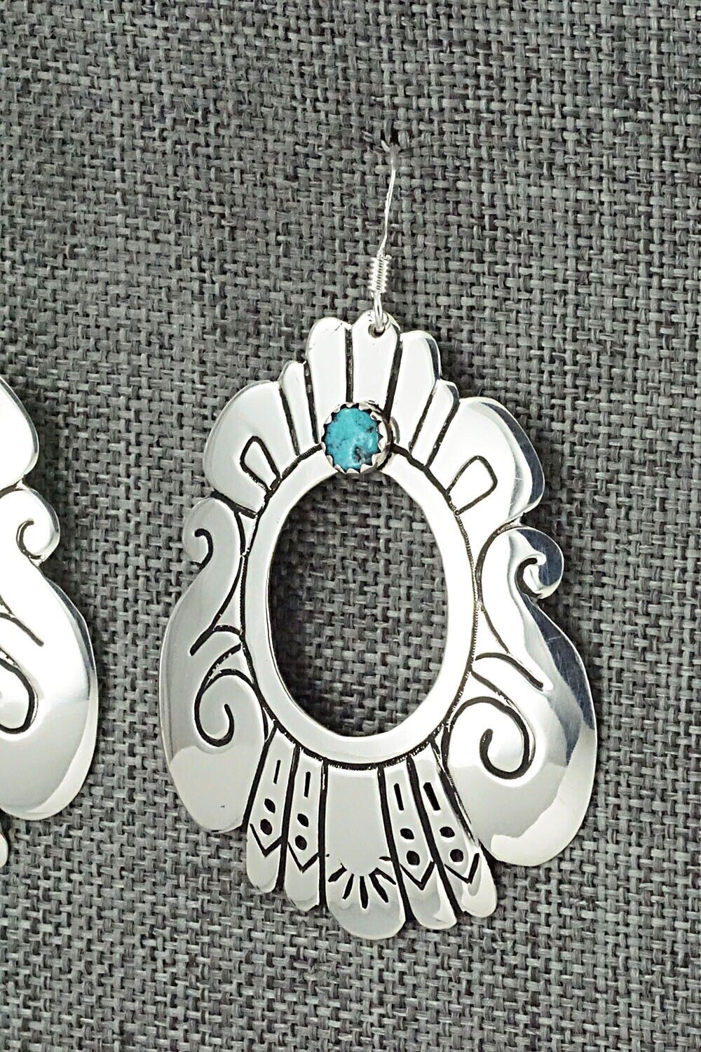 Turquoise & Sterling Silver Earrings - Rosita Singer