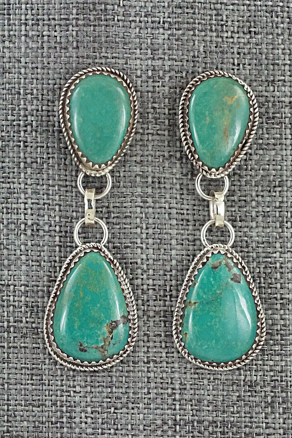 Turquoise & Sterling Silver Earrings - Ernest Hawthorne