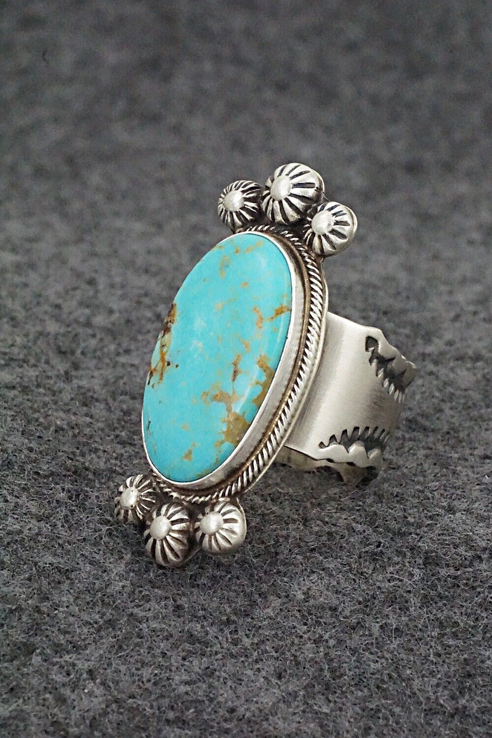 Turquoise & Sterling Silver Ring - Kathleen Livingston - Size 7