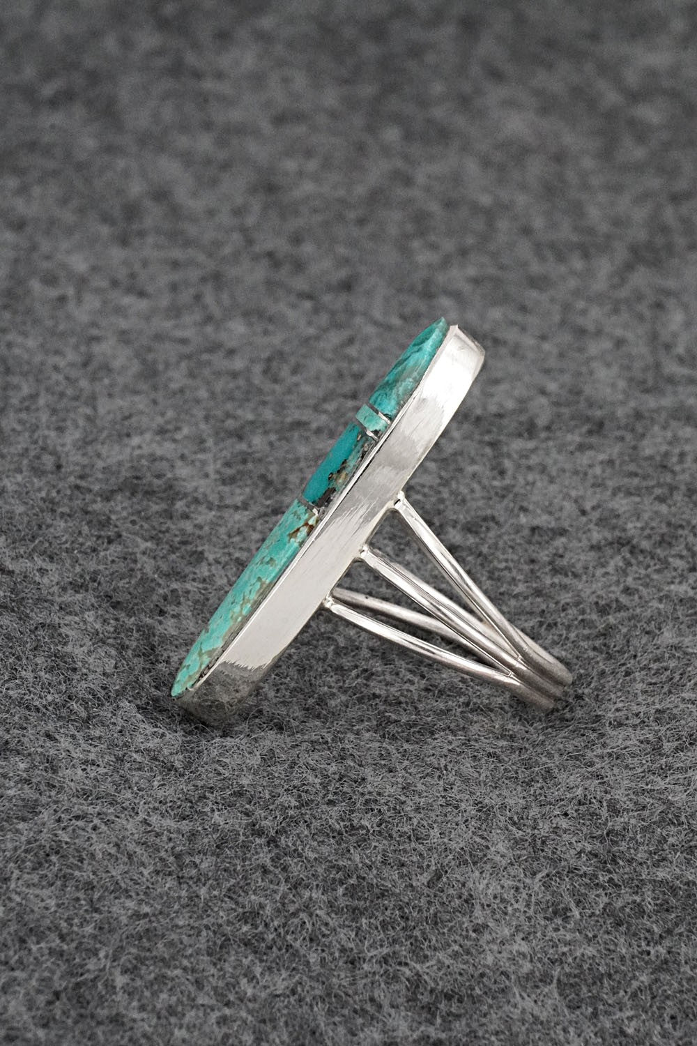 Turquoise & Sterling Silver Ring - Harold Smith - Size 8