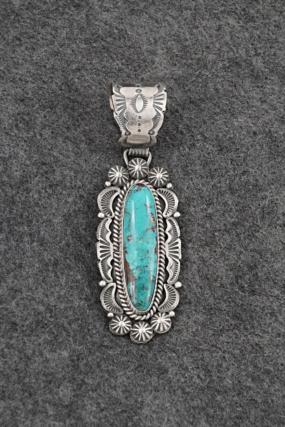 Turquoise & Sterling Silver Pendant - Rosita Calladitto