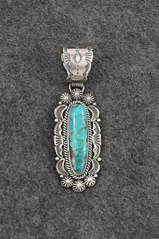 Turquoise & Sterling Silver Pendant - Rosita Calladitto