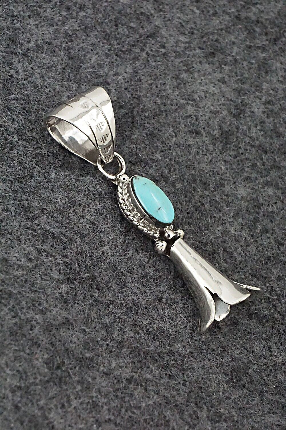 Turquoise & Sterling Silver Pendant - Sonyei Coho