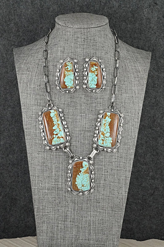 Turquoise & Sterling Silver Necklace and Earrings Set - Randy Boyd