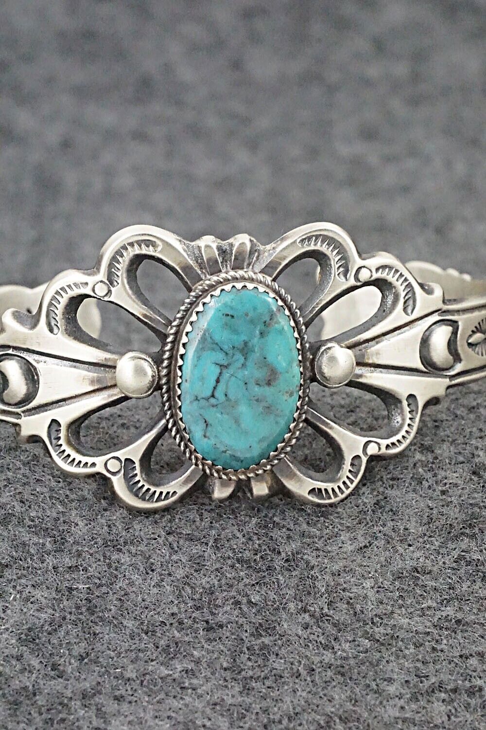 Turquoise & Sterling Silver Bracelet - Valerie Cayatineto