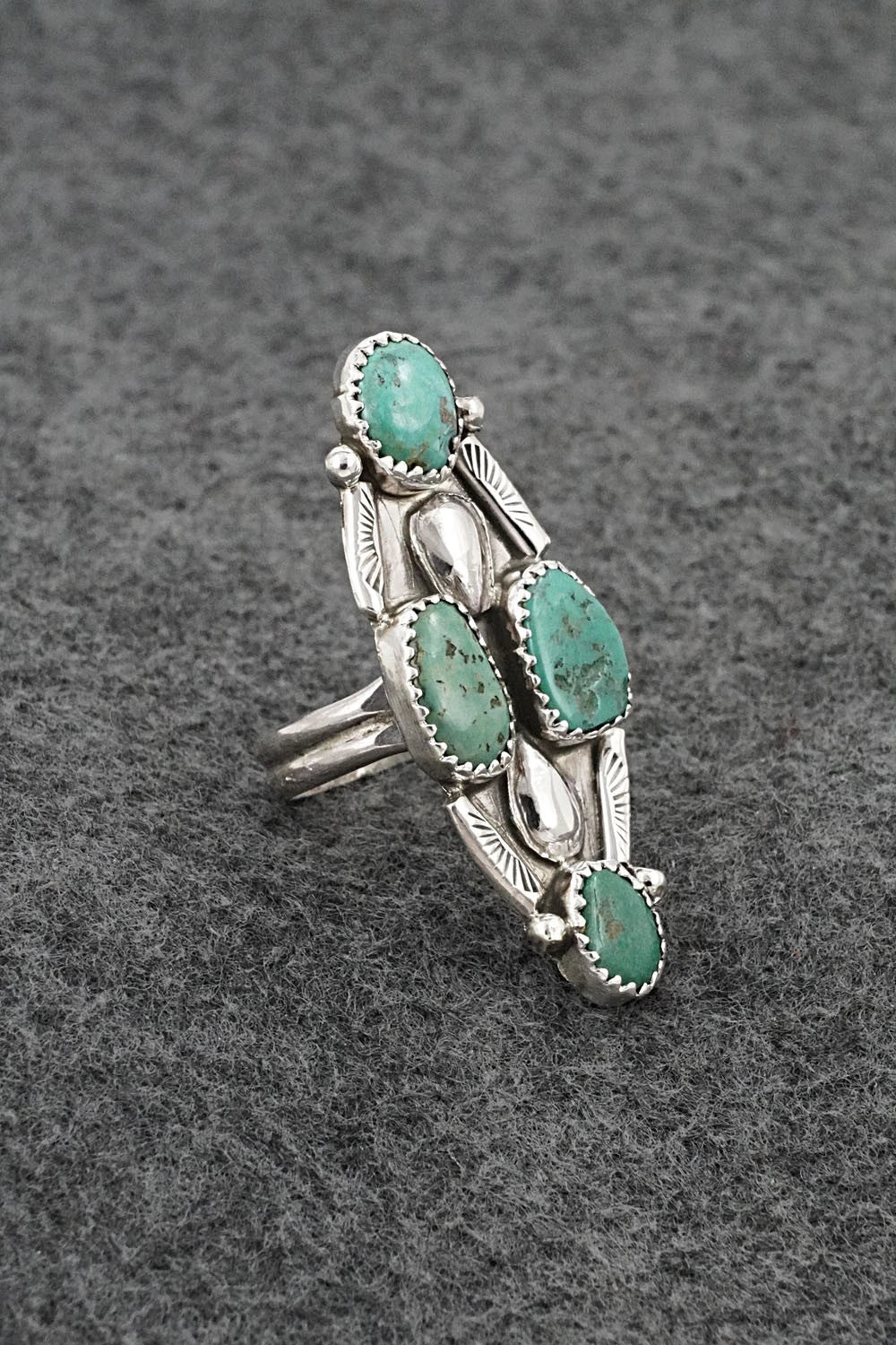 Turquoise & Sterling Silver Ring - Priscilla Reeder - Size 8