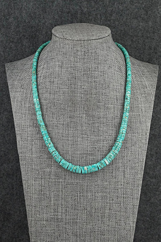 Turquoise & Sterling Silver Necklace 18" - Doreen Jake