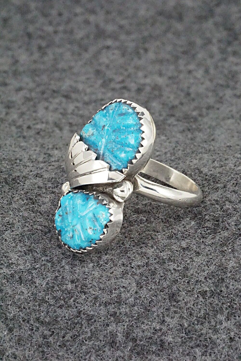 Turquoise & Sterling Silver Ring - Lyolita Tsattie - Size 7.25