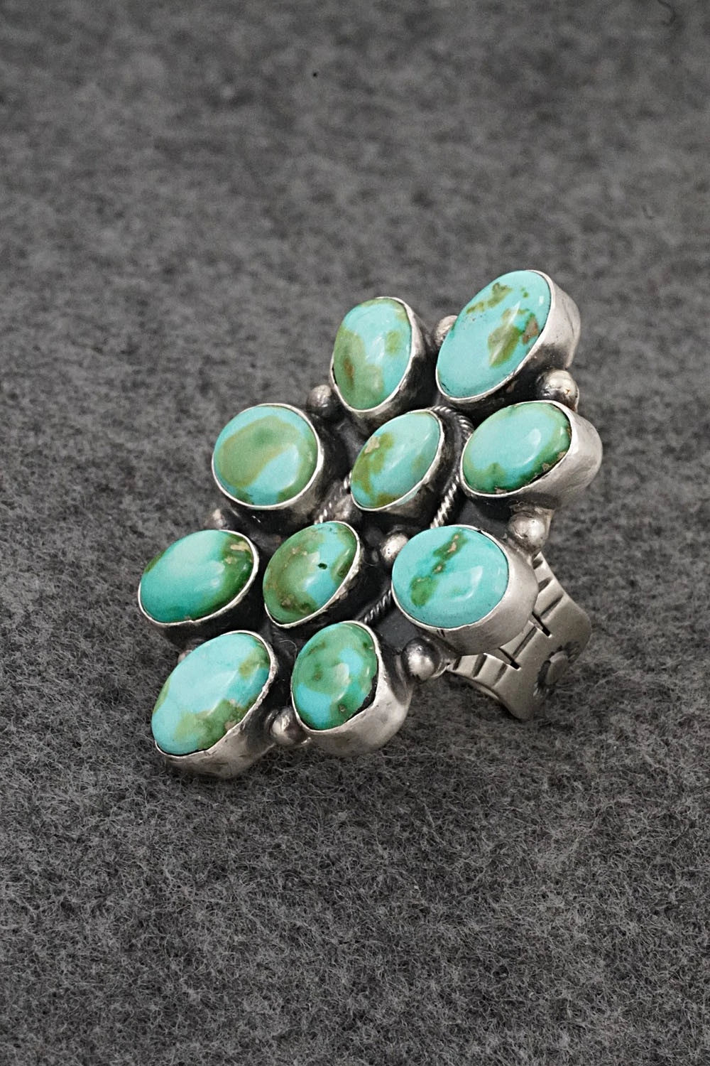 Turquoise & Sterling Silver Ring - Darrin Livingston - Size 8.5