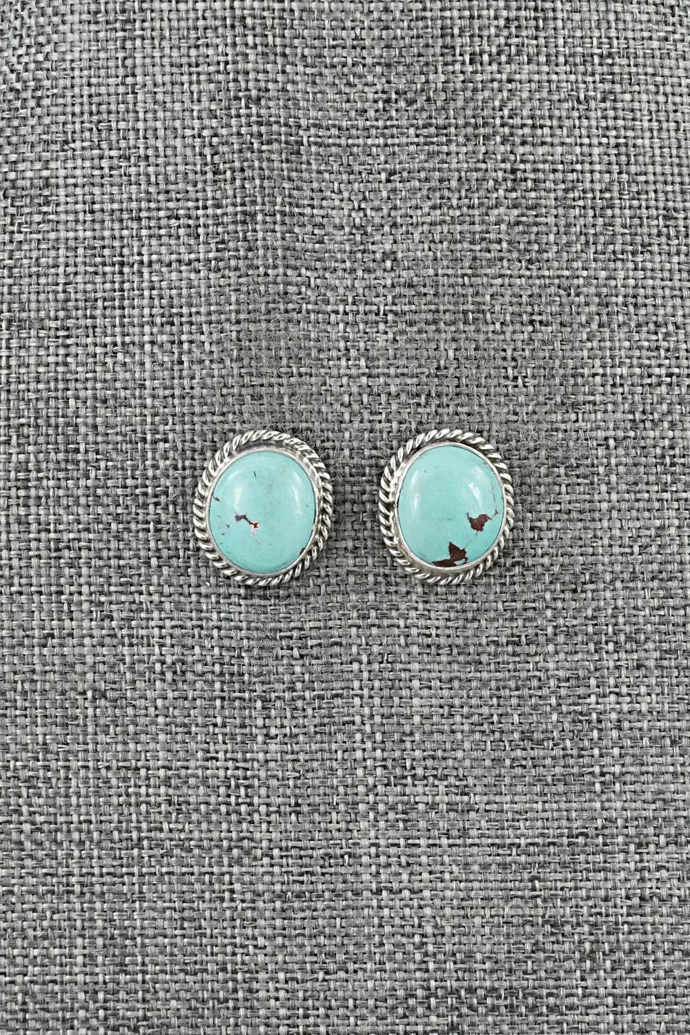 Turquoise & Sterling Silver Earrings - Eugene Gruber