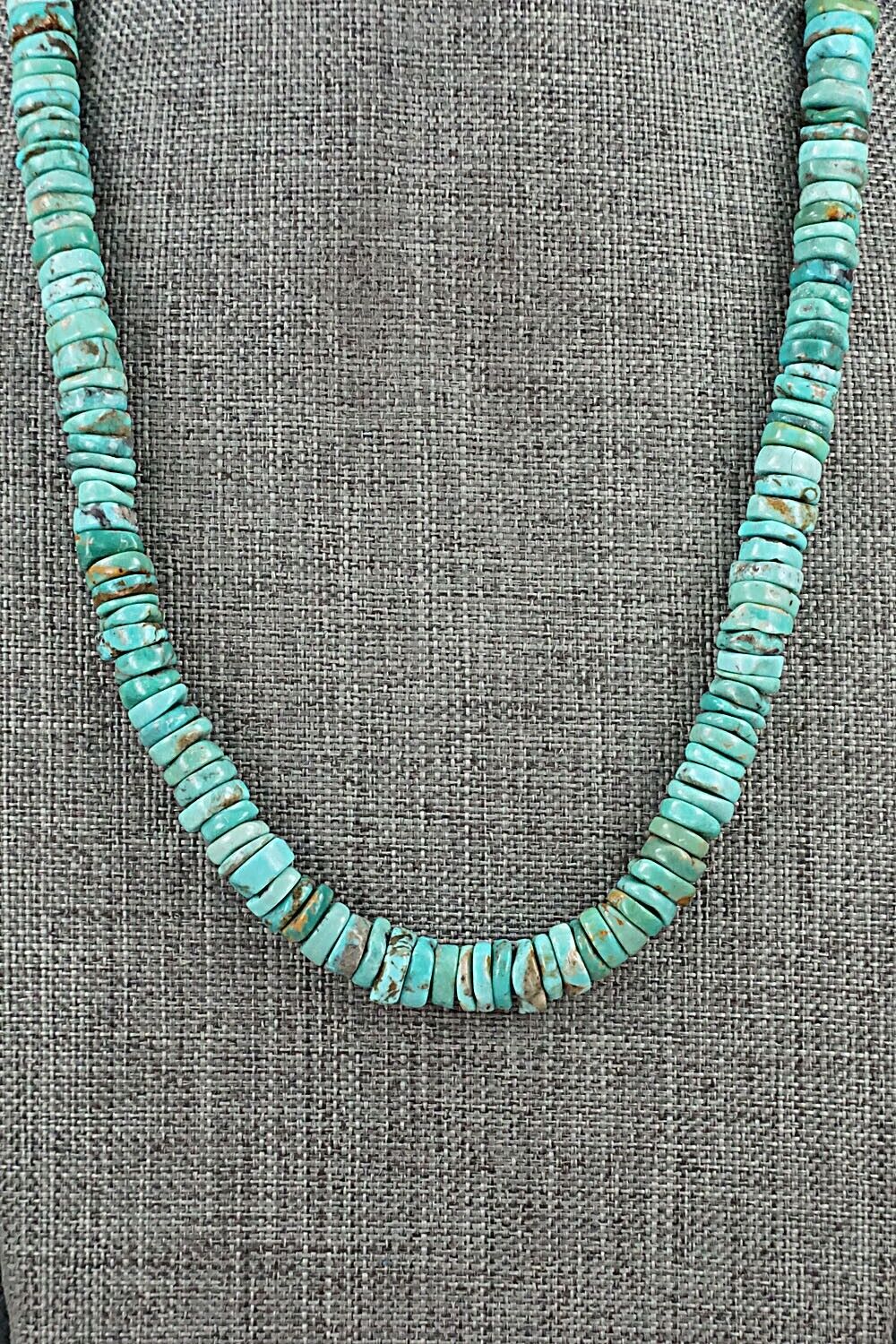 Turquoise & Sterling Silver Necklace 18" - Doreen Jake