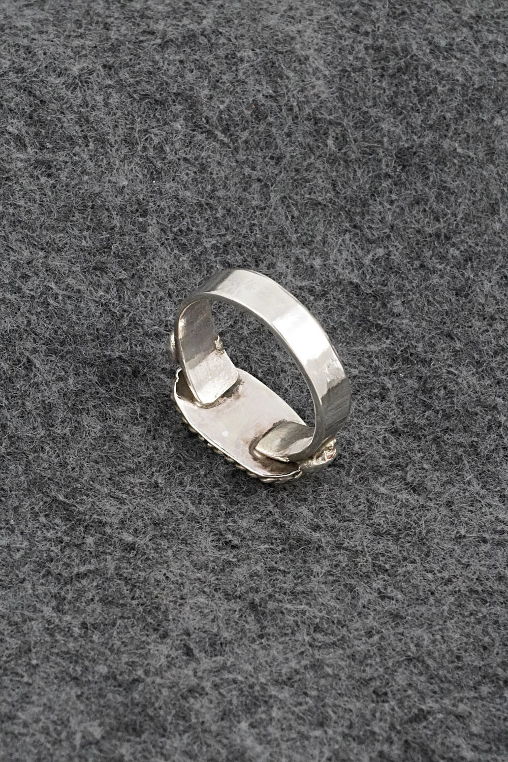 Turquoise, Spiny Oyster & Sterling Silver Ring - Priscilla Reeder - Size 8.5